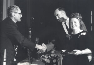 Evelyn and Ernest Miller with Minister of Agriculture